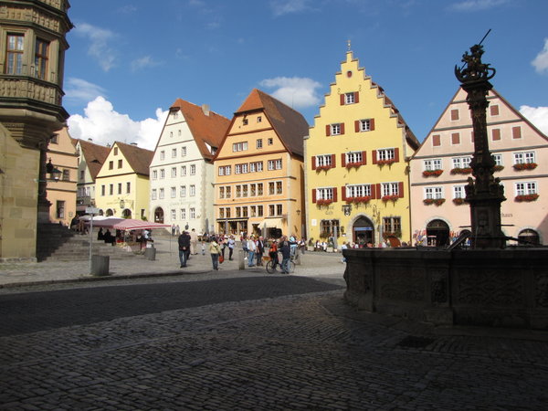 Market Place Scene in Rothenburg
