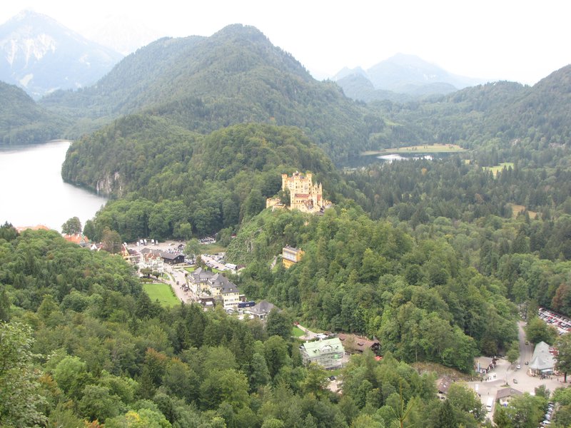 View of Hohenschwangau from Neuschwanstein Castle
