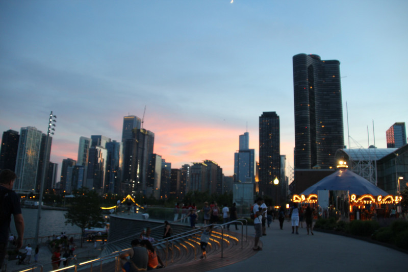 Beautiful sunset in Chicago
