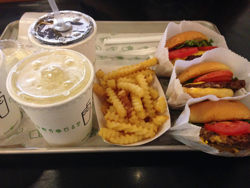 Our first USA meal at the Shake Shack. Healthy eh !!