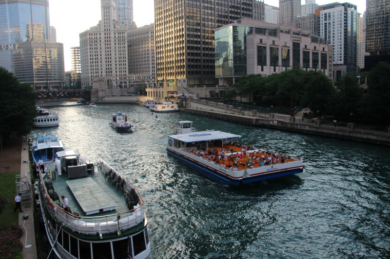 Cruising down Chicago River