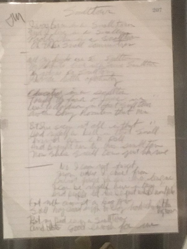 Original lyrics to classic anthem "Smalltown" by John Mellencamp written in 1985
