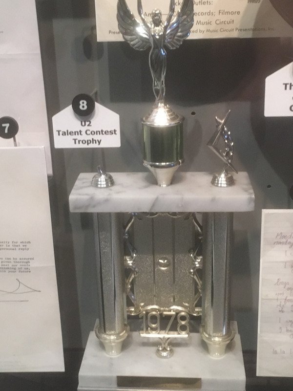Trophy for talent quest won by U2 before they became famous