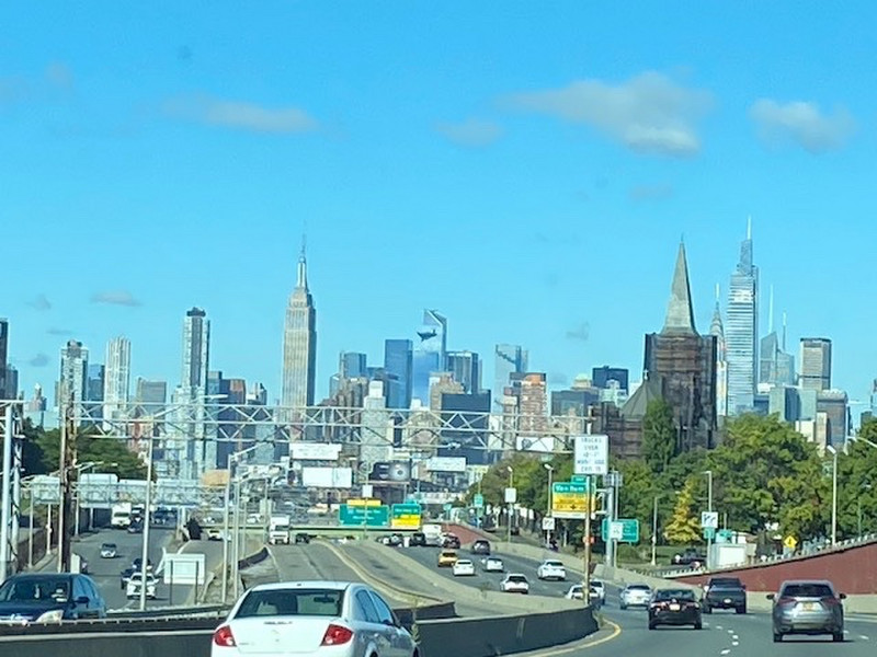 Heading towards Manhattan with Empire State Building in the background