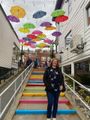 Colourful umbrella artwork in Littleton