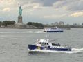 NYPD water police escorted the ferry all the way to State Island and back again
