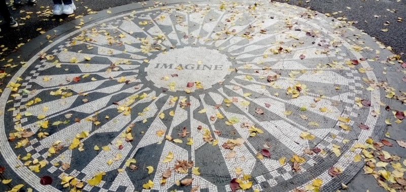 Tribute to John Lennon in the Strawberry Fields section of Central Park
