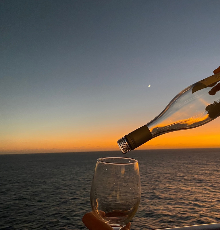 Creative photo with empty glass and crescent moon appearing once the sun has set # 2