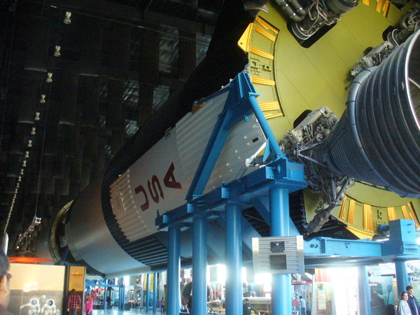 Saturn V inside museum