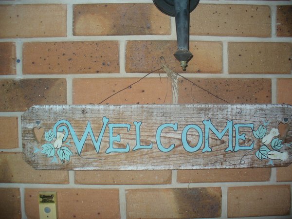 Our "Welcome" home sign