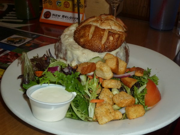 Yummy ! Soup in a bread bowl