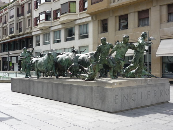 The Bull running Encierro - Pamplona
