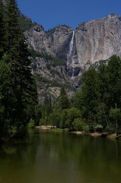 Yosemite Falls above the Merced River