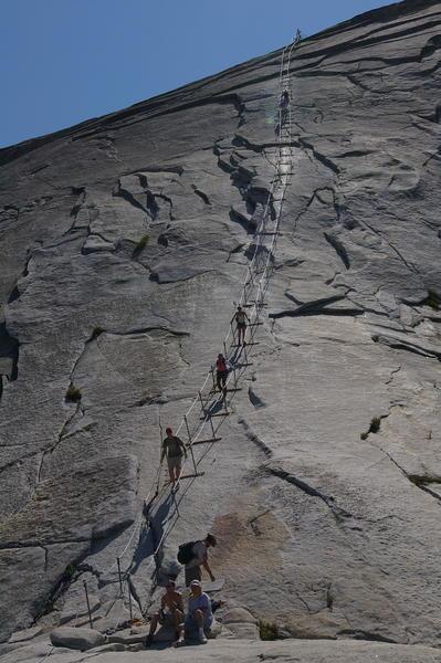 Handrails up Half Dome