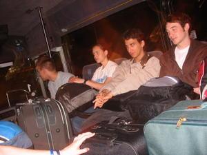 Some of the group on the bus to IAH