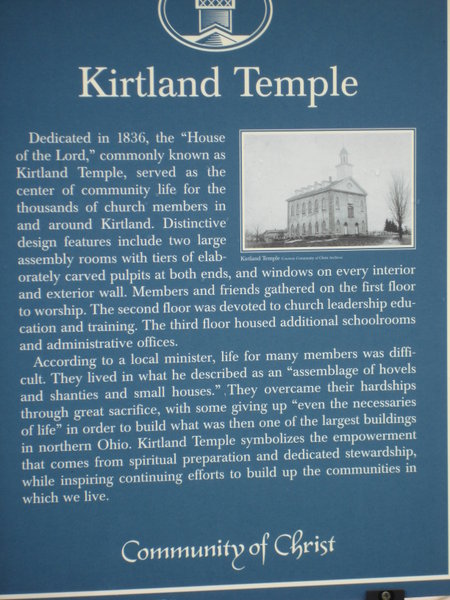 Kirtland Temple Sign