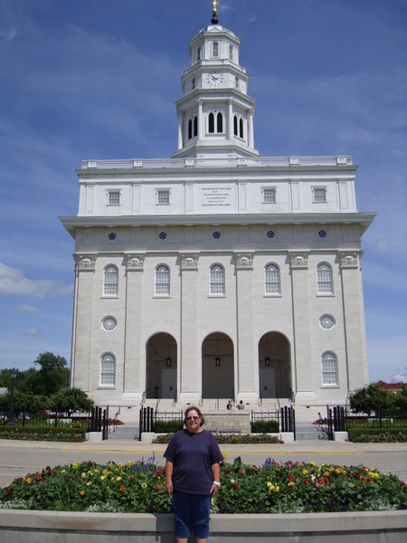 Pam at Nauvoo Temple