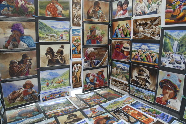 More art work on sale at the famous market