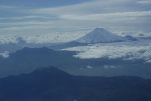Cotapaxi from the air leaving Quito...