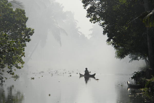 Morning mist scene - its actually coconut husk smoke in the background