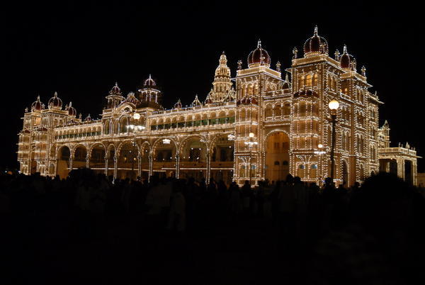 The spectacular spectacle of Mysore Palace on a Sunday night