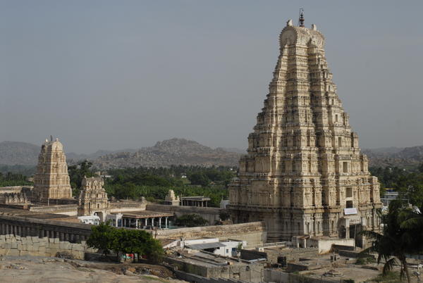 View of Hampi main temple from Mathala hill