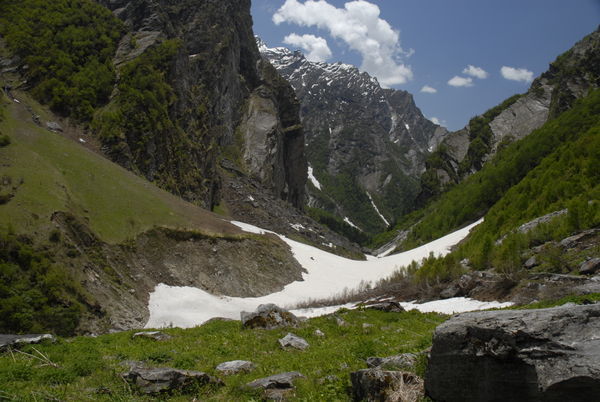 View of Glacier at entrance to valley...