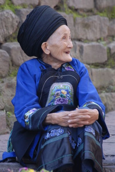 Old Miao lady in the town of FengHuang...