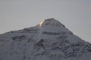 Sunrise catches Everest...