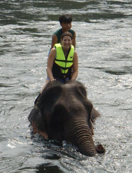 Taking an elephant to bathe