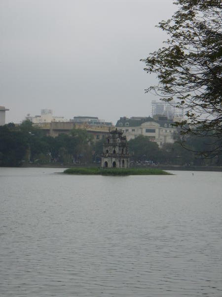 Turtle island in middle of Hanoi