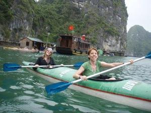 Cat and Jo Kayaking