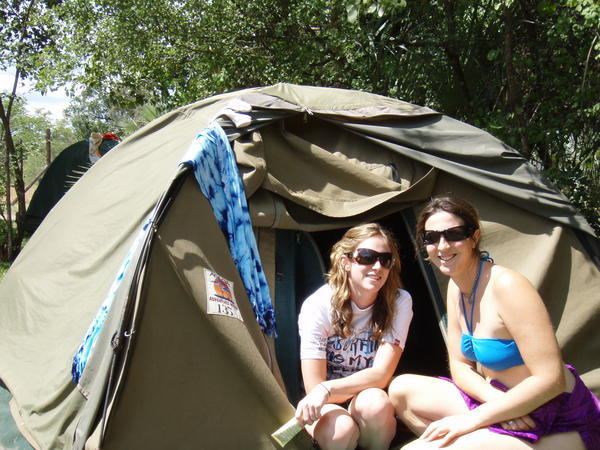 Dani and I infront of our tent