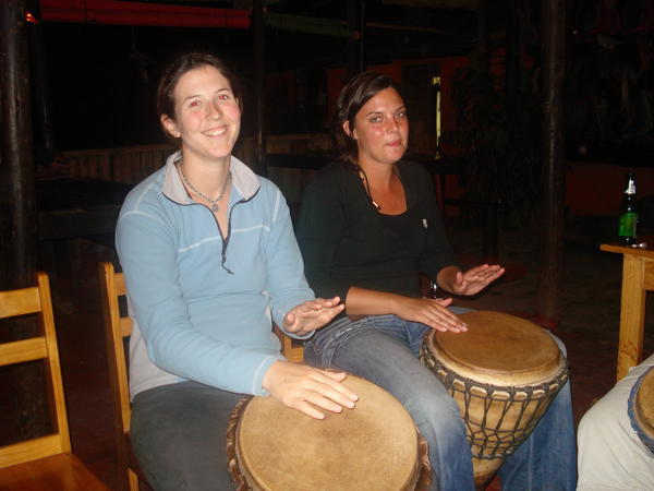 T and Nicki drumming.