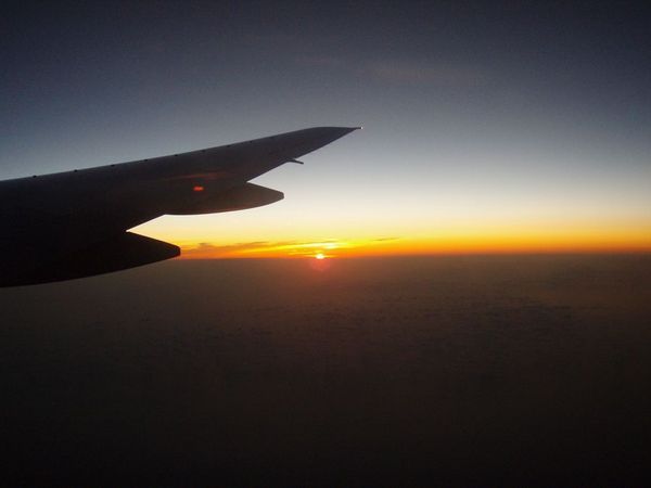 Sunrise on the plane
