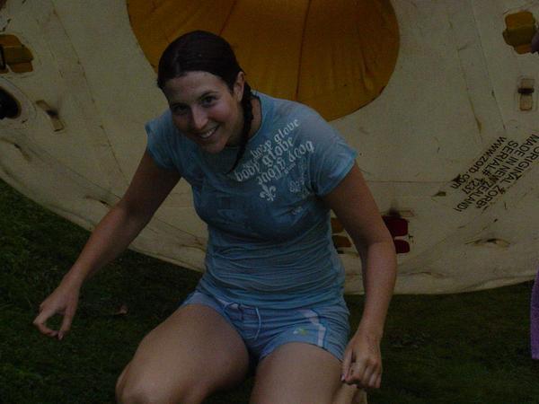 Me falling out of the Zorb