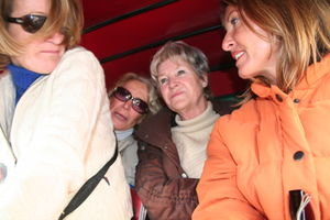 four french hens in a rickshaw