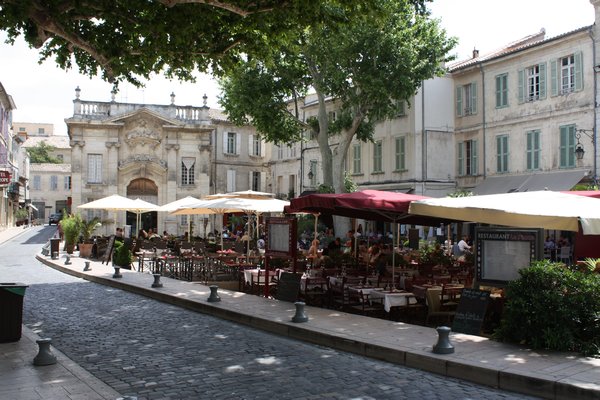 One of many plazas in Avignon