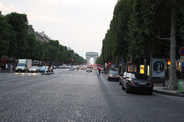 Champs Elysees with the Arc de Triomphe at the end