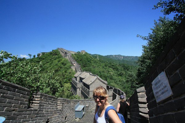 Great Wall over the hills behind.