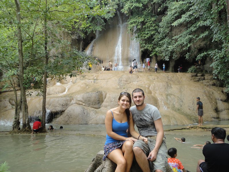 Us by the waterfall