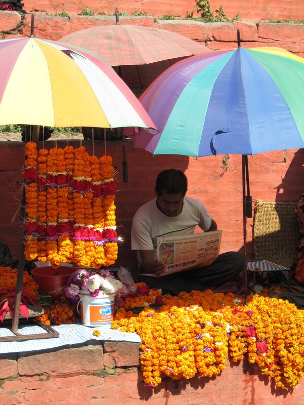 Marigold seller, Durbar Square