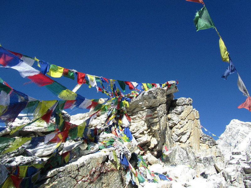 Prayer flags at the summit