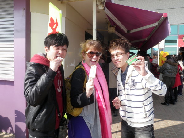 Marco, Webber and I eating salty ice cream