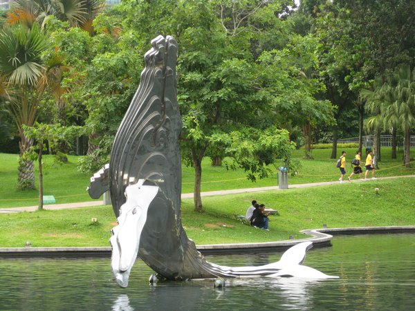 In the park. A whale...