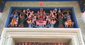 Sculpted Deities over Entrance to Lakshmi House