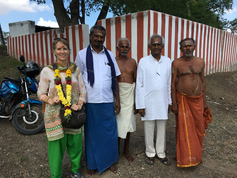 Terry and companions: Sathis, Ayyanar temple priest, Rengasamy, Chettiar temple priest