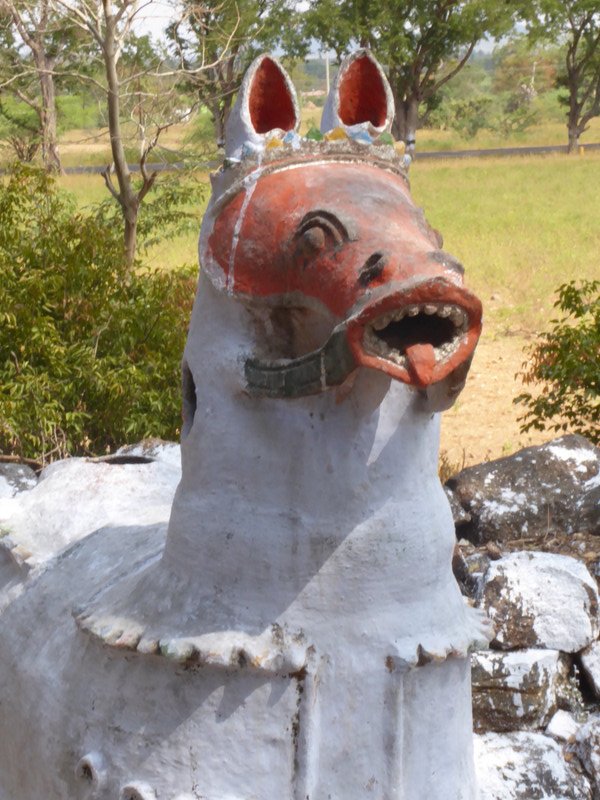 Terracotta Horse offering in the circle of white stones
