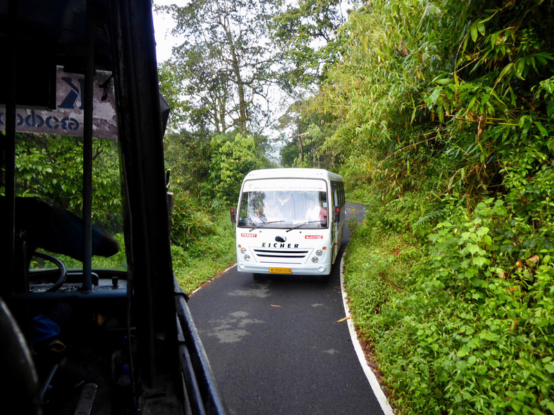 two busses on the single track