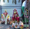 Vinayagar and Amman, Blindfolded; Kali to the Right